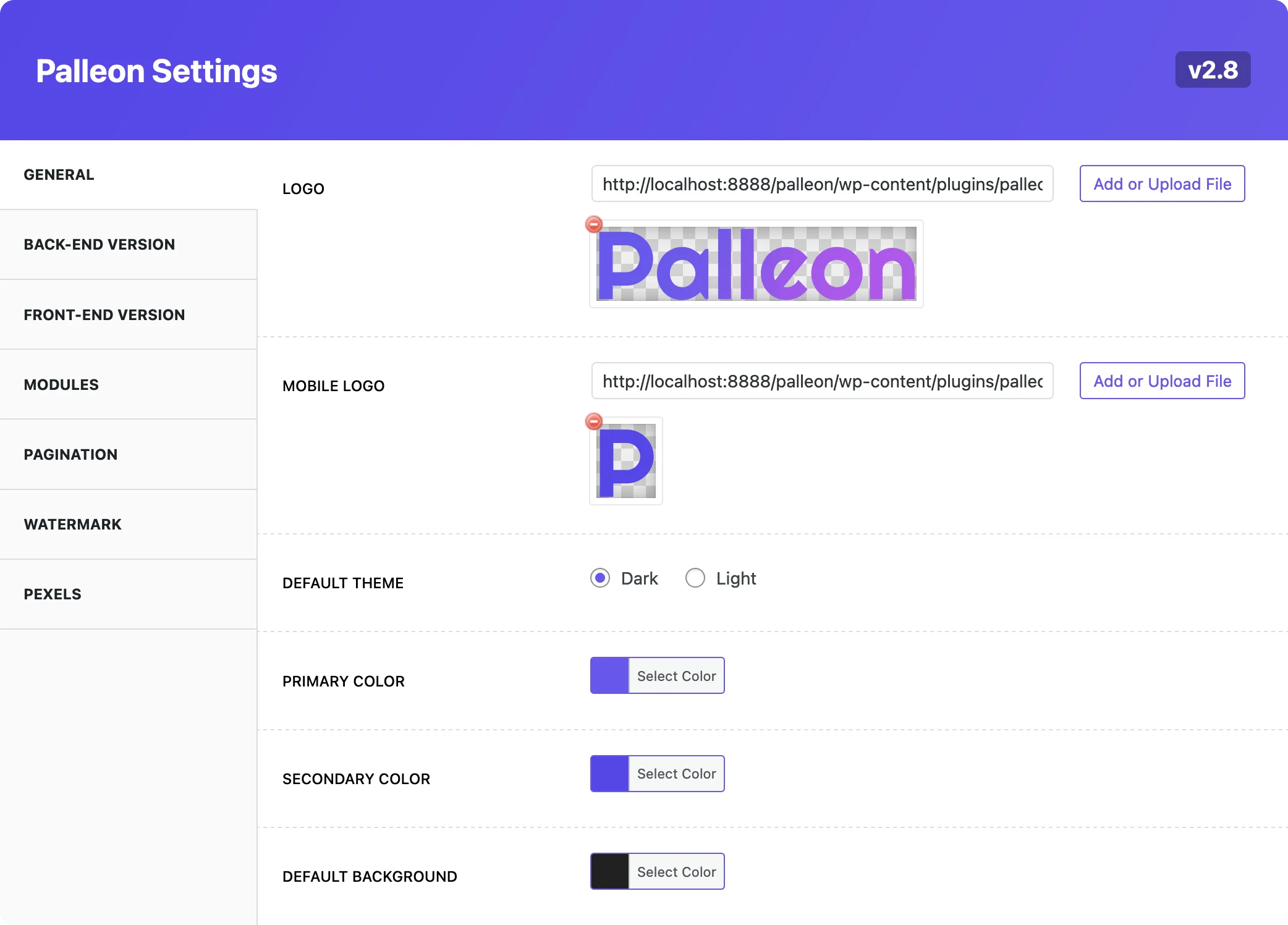 palleon plugin settings
